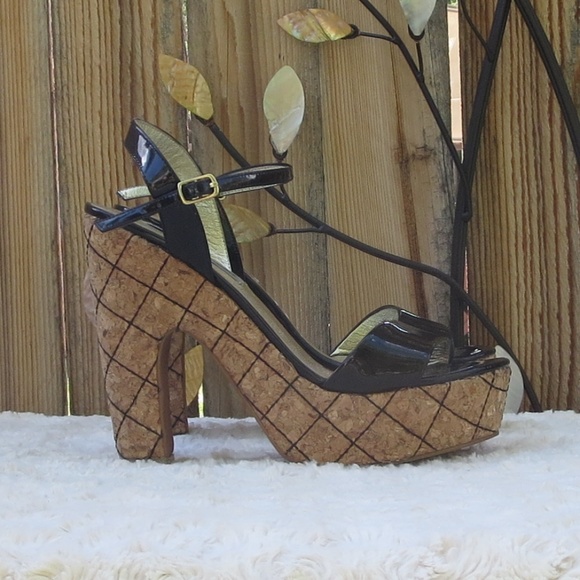 Steve Madden Shoes - Steve Madden 7 Majore Patent Leather Faux Cork